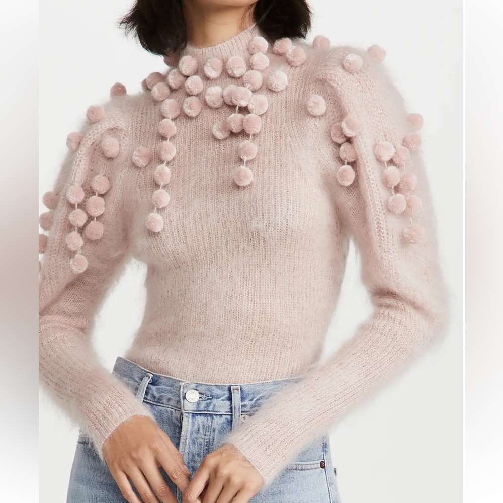 Zimmermann | Concert Turtleneck Mohair Sweater | Ice Pink | Size 2